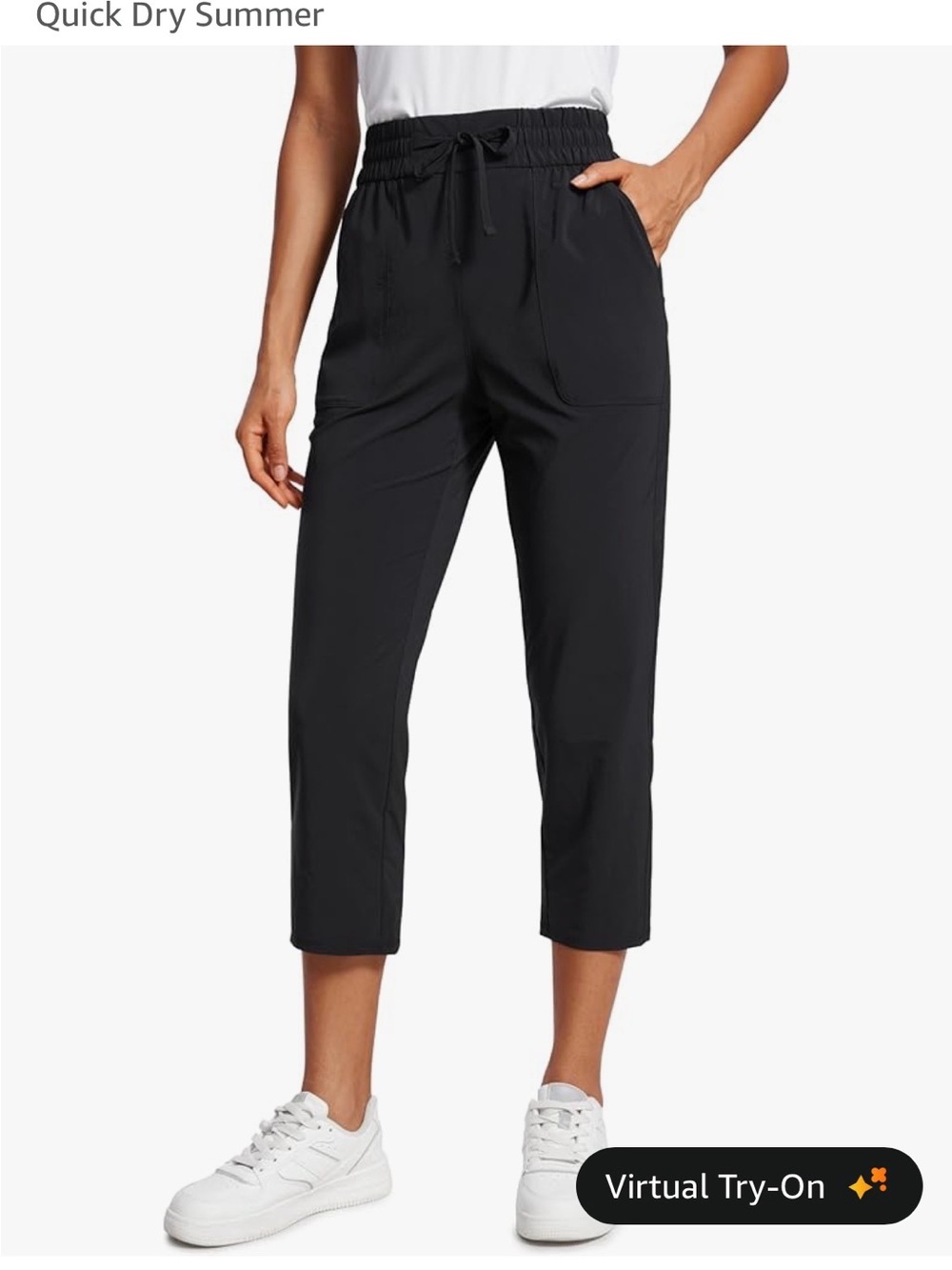 CRZ YOGA Lightweight Black Ankle Pants Size M